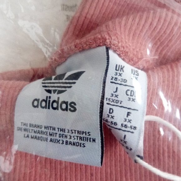 New Adidas Ash Pink Plus Size Ribbed Bicycle Short Tights Women's Size US 3X - Picture 12 of 15